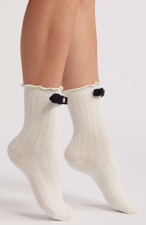 Casa Clara Bow Crew Socks In White