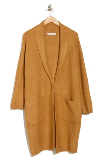 Joe's Shawl Collar Long Cardigan In Camel