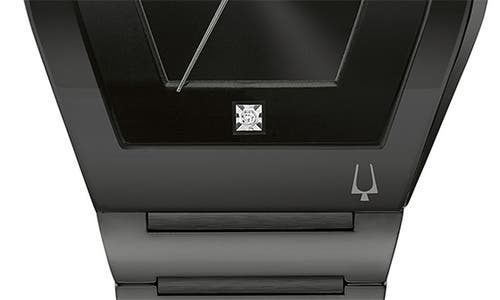 Bulova Modern Gemini Mens Diamond Accent Black Stainless Steel Bracelet Watch 98d177 In Black