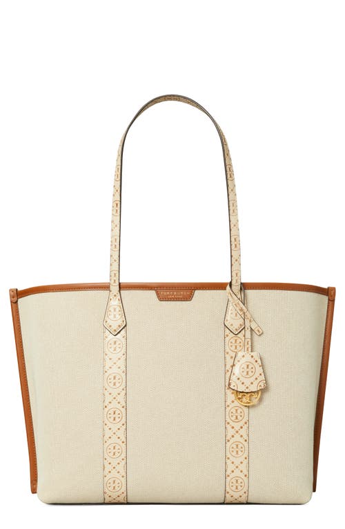 Tory Burch Perry Triple Compartment Canvas Tote in New Cream at Nordstrom