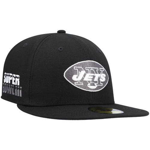 UPC 195954042920 product image for Men's New Era Black New York Jets Super Bowl Patch 59FIFTY Fitted Hat at Nordstr | upcitemdb.com