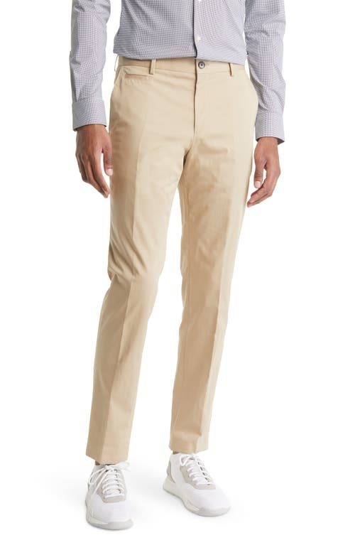 Hugo Boss Genius Slim Fit Stretch Pleated Pants in Light Beige at Nordstrom, Size 34