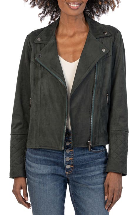Women's Grey Leather & Faux Leather Jackets | Nordstrom