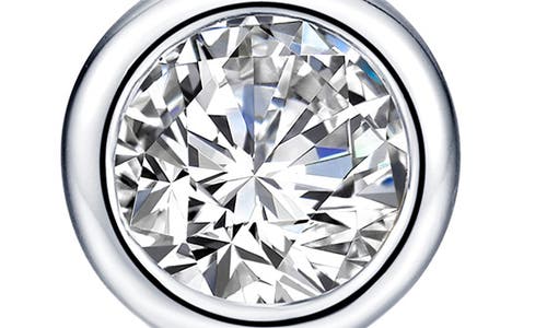 Lafonn Simulated Diamond Bezel Stud Earrings In White/silver