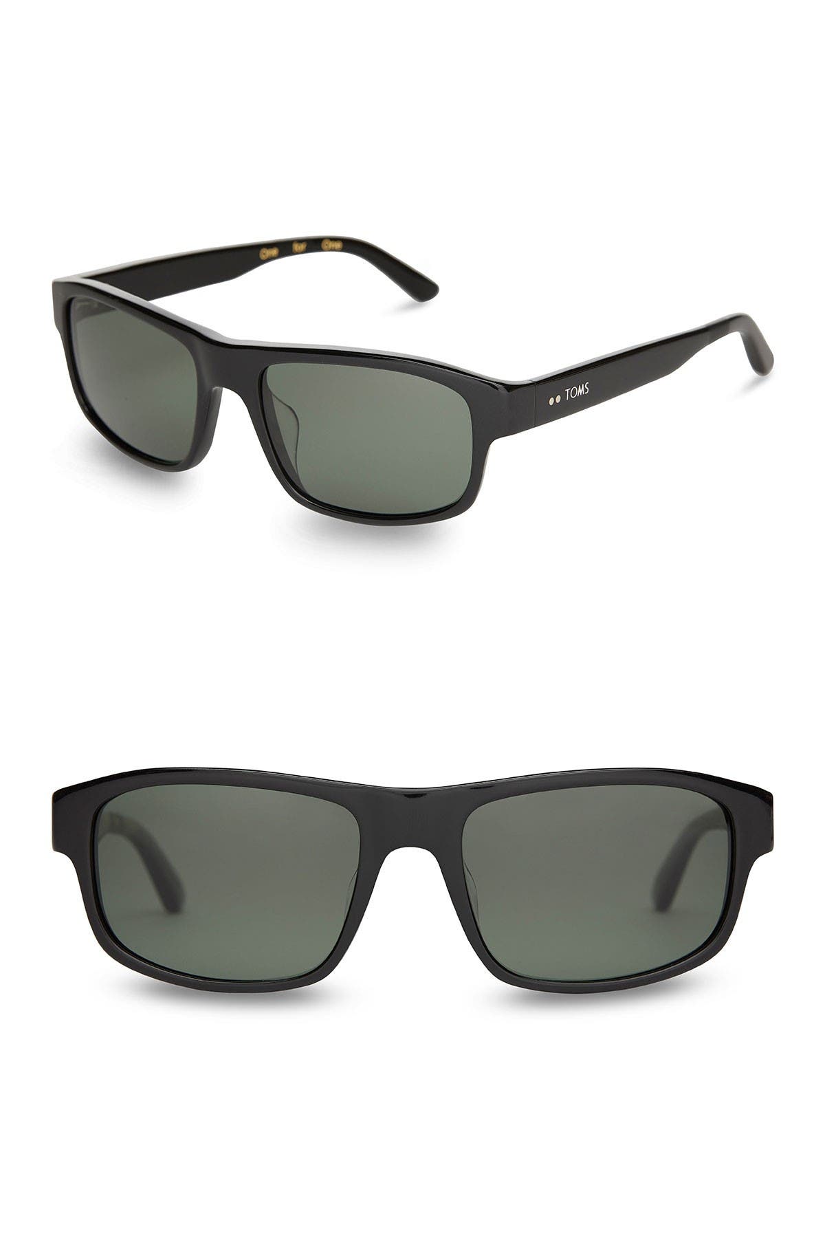Toms Lombard Polarized 56mm Rectangle Sunglasses In Black