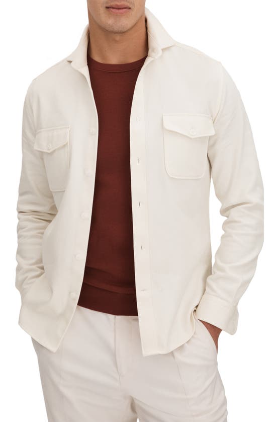 Shop Reiss Arlo Button-up Shirt In Ecru
