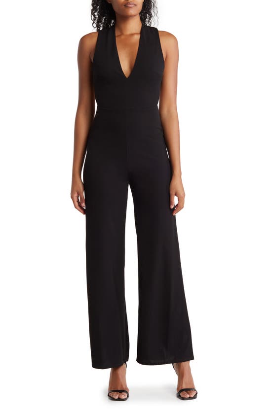 Bebe Halter Neck Jumpsuit In Black