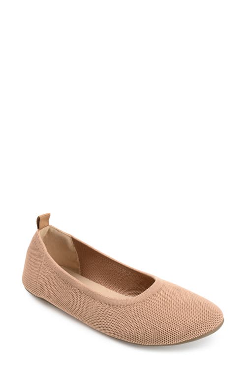 Shop Journee Collection Jersie Knit Ballet Flat In Tan