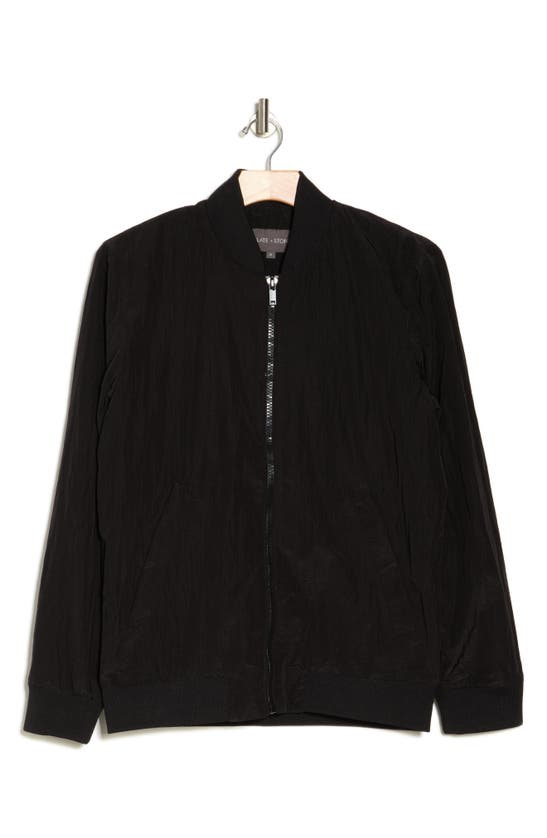 Shop Slate & Stone Nylon Ripstop Bomber Jacket In Black