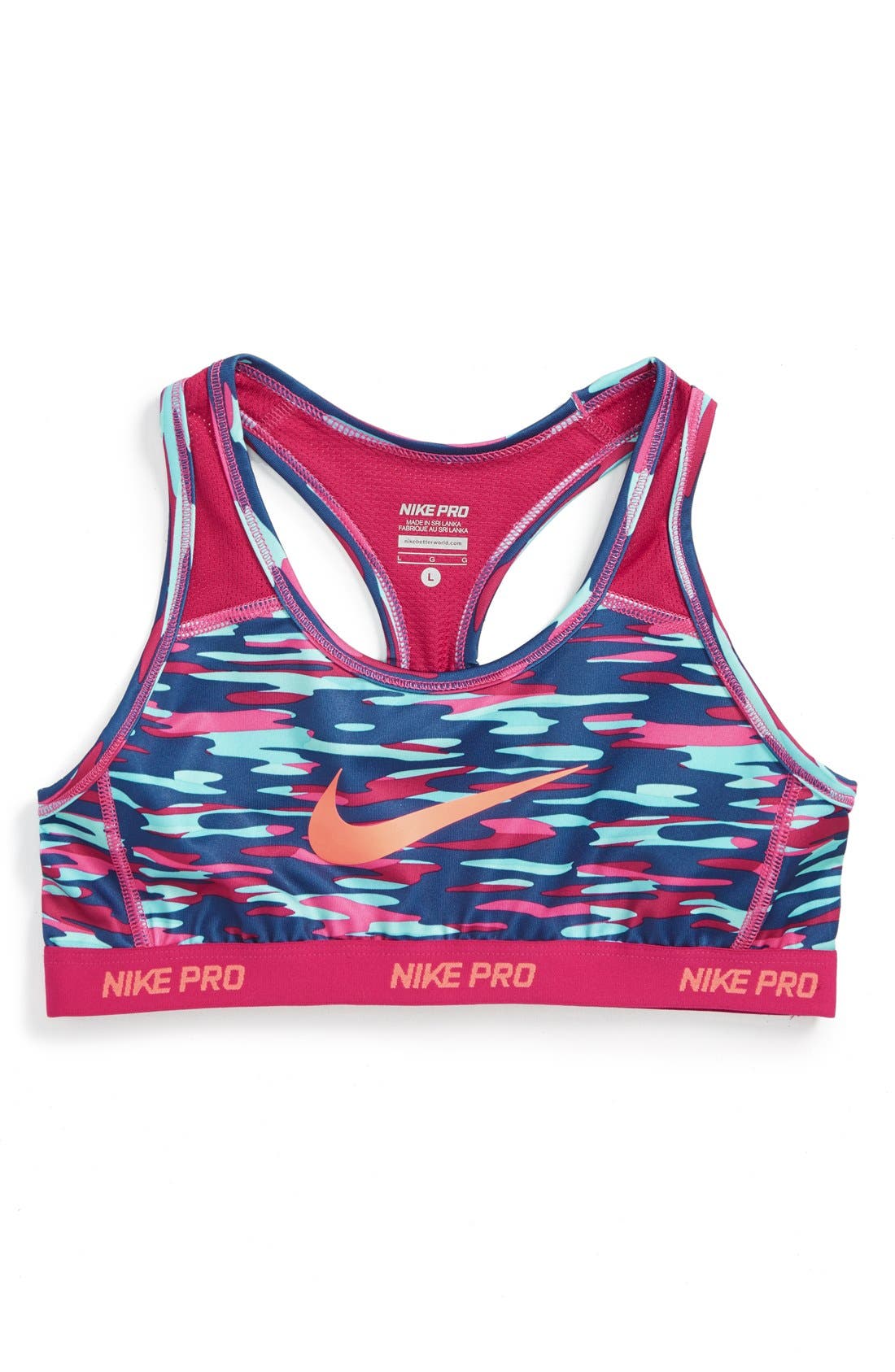 girls nike pro sports bra