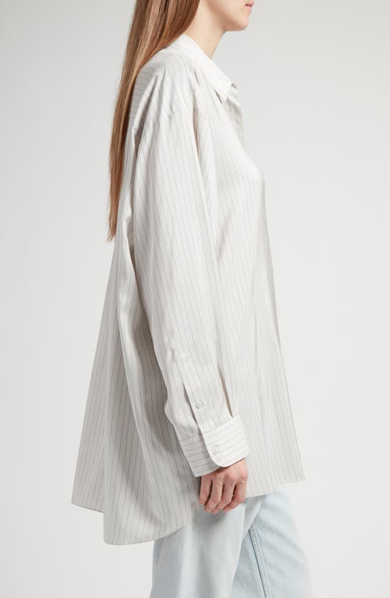 Shop The Row Luka Oversize Cotton Button-up Shirt In Grey Stripe