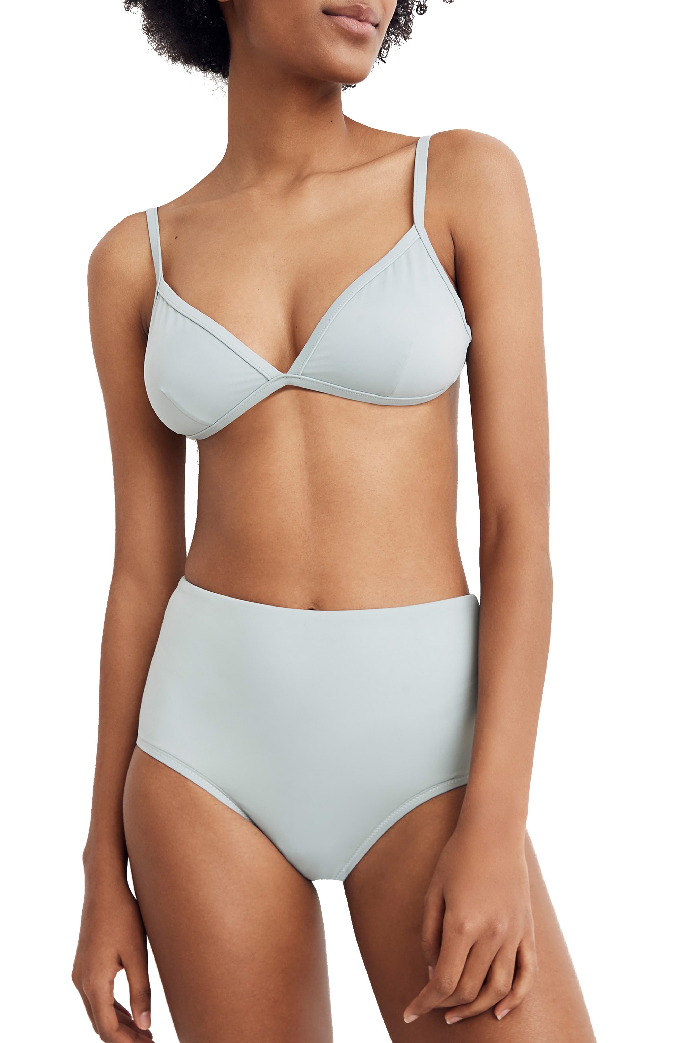 Madewell Second Wave Cutout Bralette Bikini Top, Blue