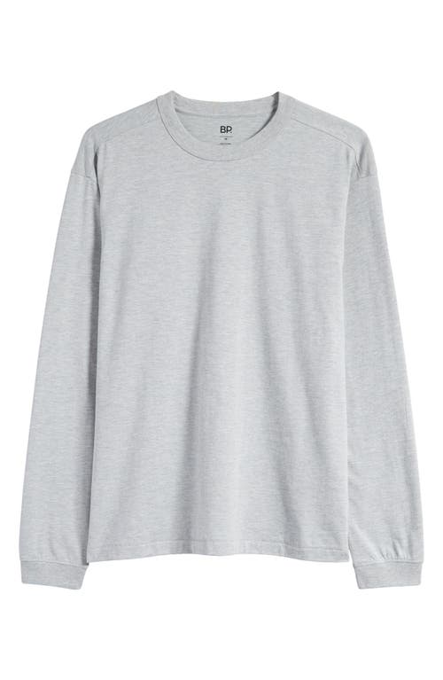 Shop Bp. Long Sleeve Crewneck T-shirt In Grey Heather