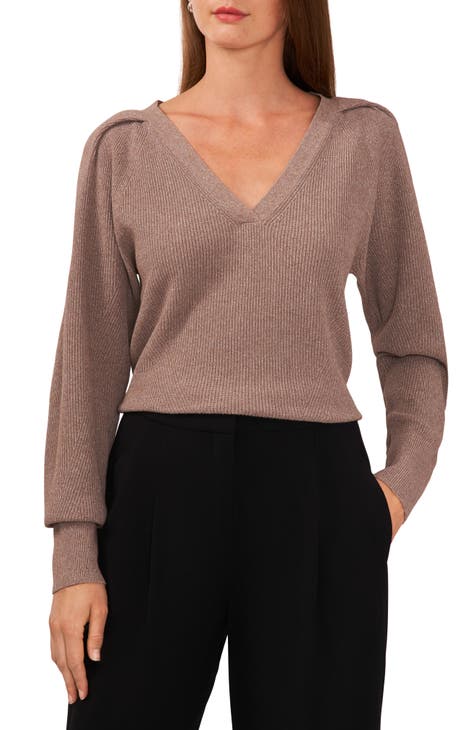 Women's Ribbed Crew Sweater, Women's Clearance