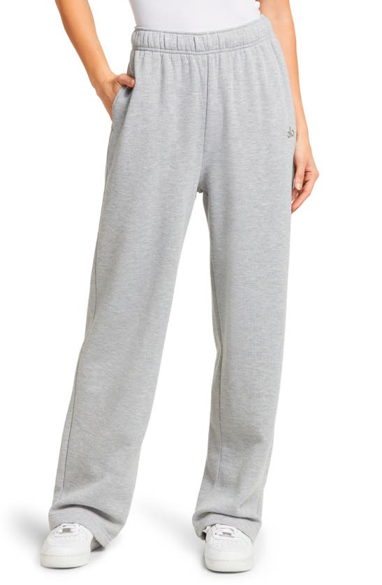 Shop Alo Yoga Accolade Straight Leg Sweatpants In Steel Grey
