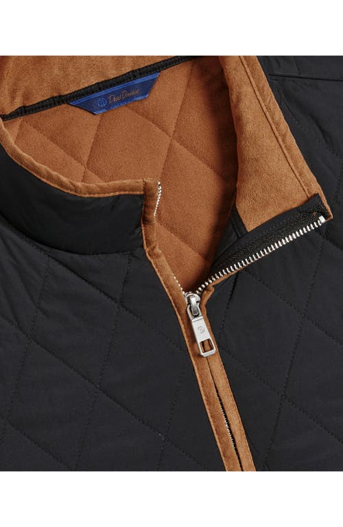 David Donahue Diamond Quilted Vest In Black