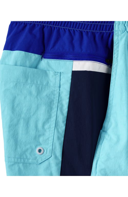 Shop Lands' End 7" Volley Swim Trunks In River Mist Colorblock