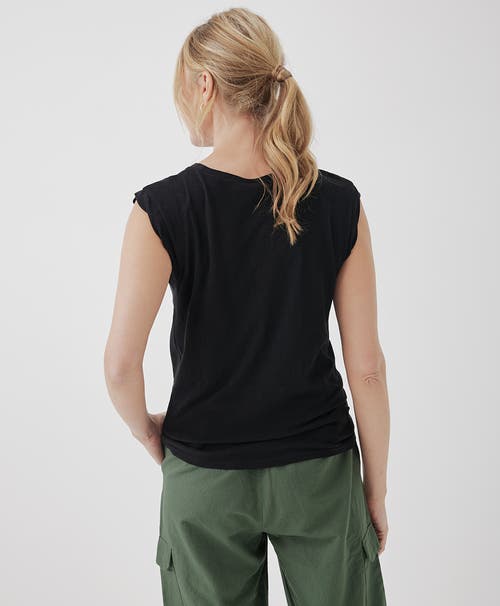 Pact Organic Featherweight Slub Muscle Tee In Black