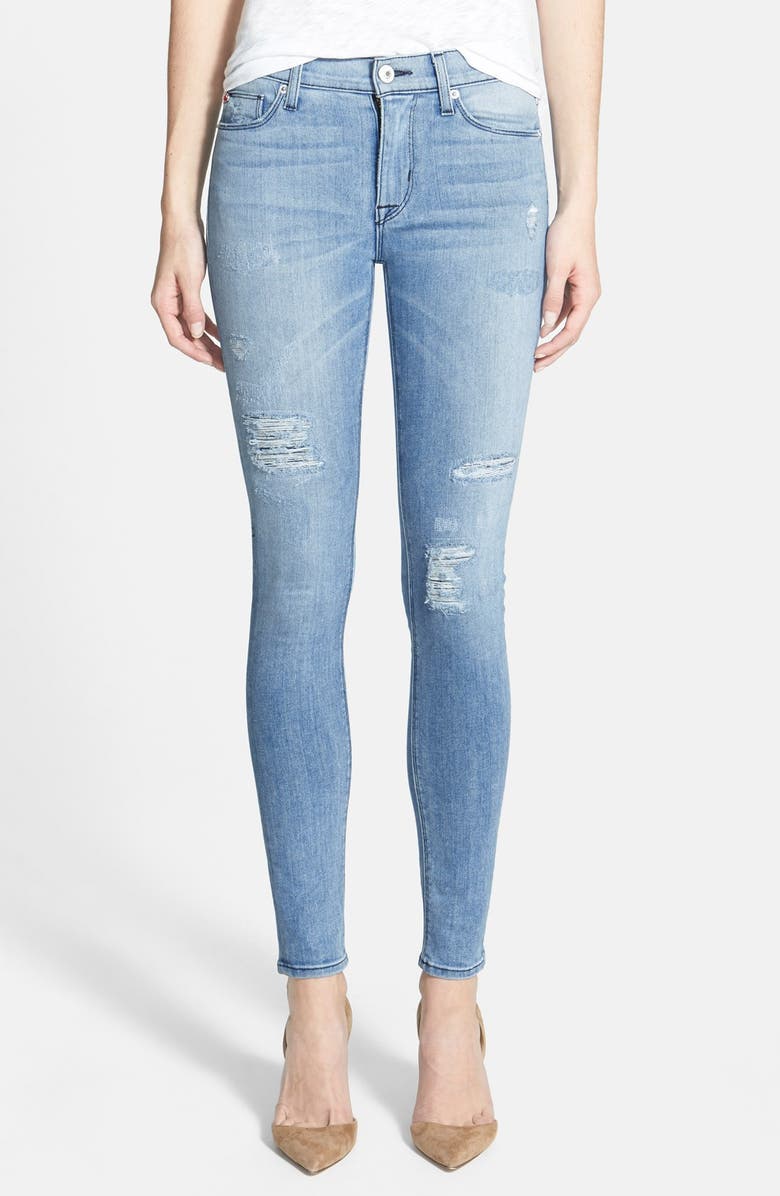Hudson Jeans 'Nico' Distressed Skinny Stretch Jeans (Buzzworthy ...