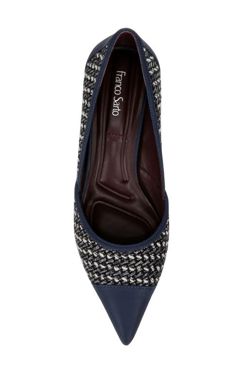 Shop Franco Sarto Darcy Pointed Toe Kitten Heel Pump In Navy