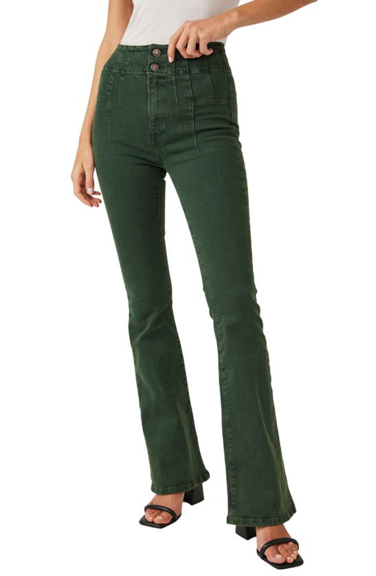Free People We The Free Jayde Flare Jeans In Green