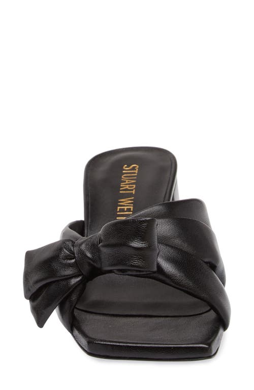 Stuart Weitzman Sofia Bow Sandal In Black Leather