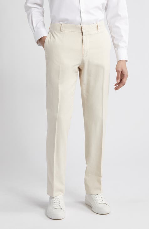 Solid Light Cream Cotton Pant