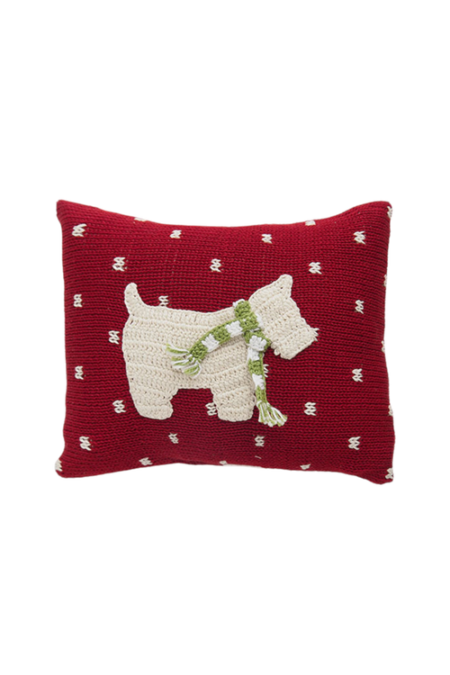 Melange Collection Westie Dog Mini Pillow In Red