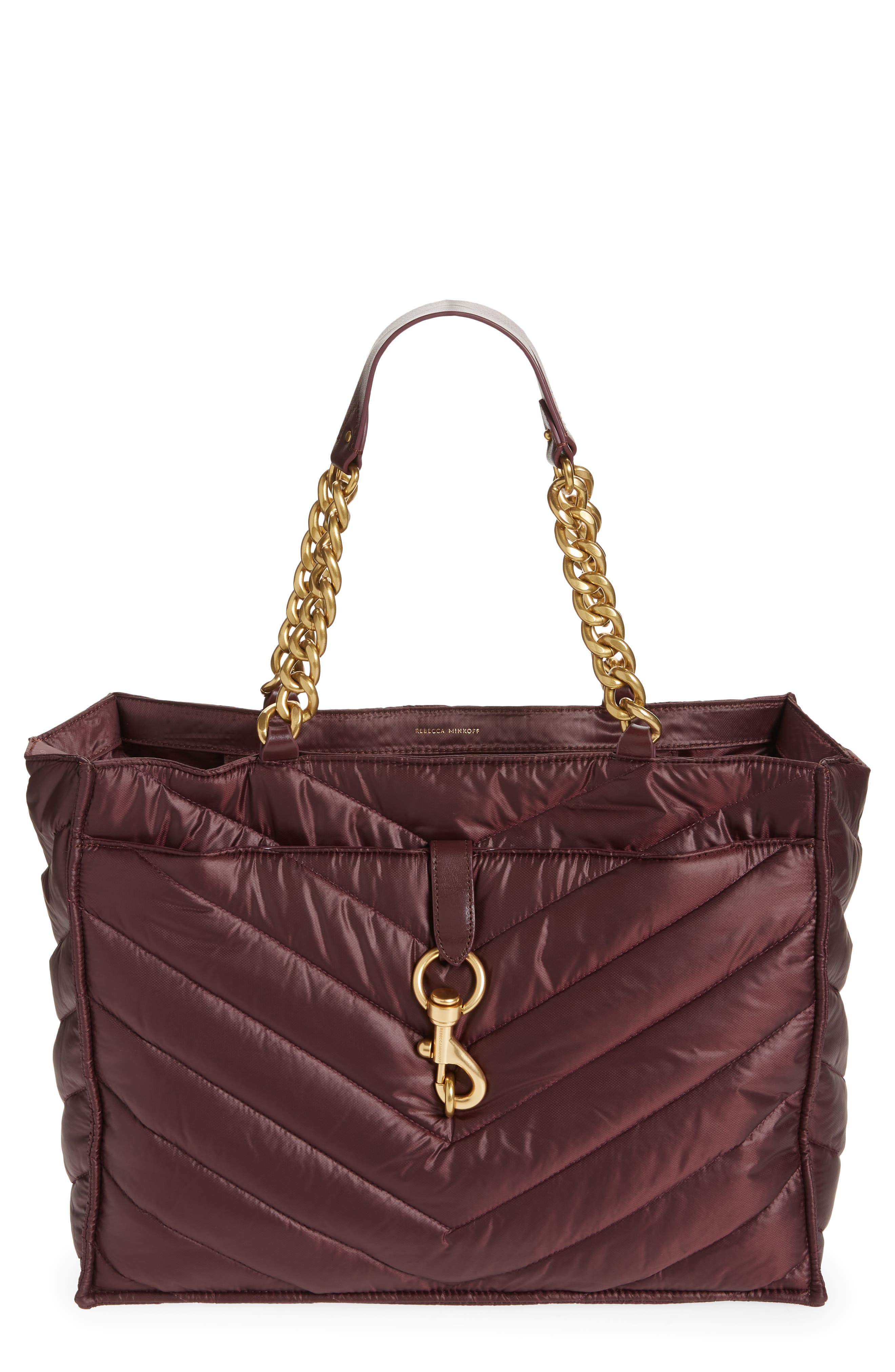 Rebecca Minkoff Edie Quilted Nylon Tote in Malbec at Nordstrom