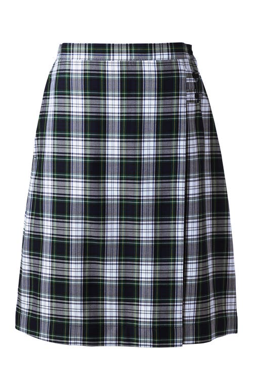 Shop Lands' End School Uniform Young  Plaid A-line Skirt Below The Knee In White Plaid