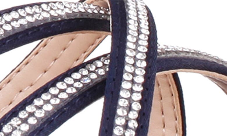 Nina Bobby Embellished Ankle Strap Sandal In Navy