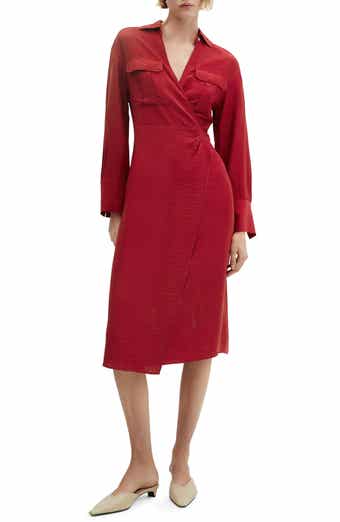 Mango red snakeskin dress clearance