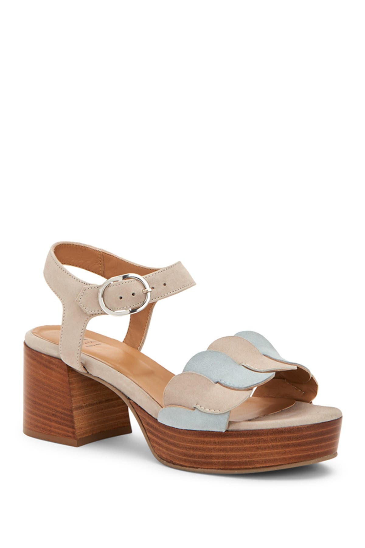 Aquatalia Sonia Suede Woven Ankle Strap Platform Sandal In Pebble