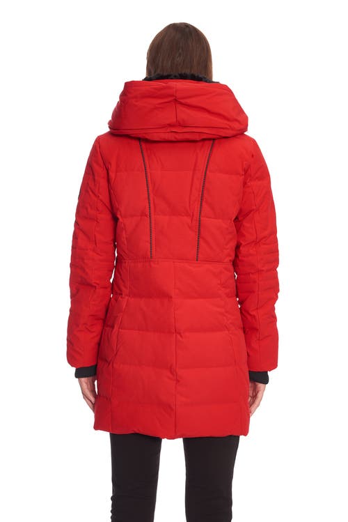 Alpine North Kootney Women's Vegan Down (recycled) Mid-length Parka In Crimson