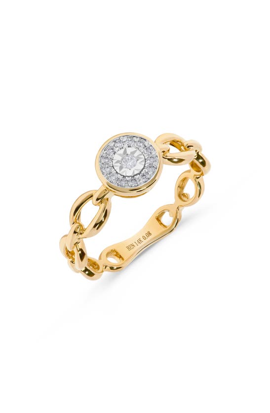 H.j. Namdar Miracle Diamond Chain Link Ring In 14k Yellow And White Gold