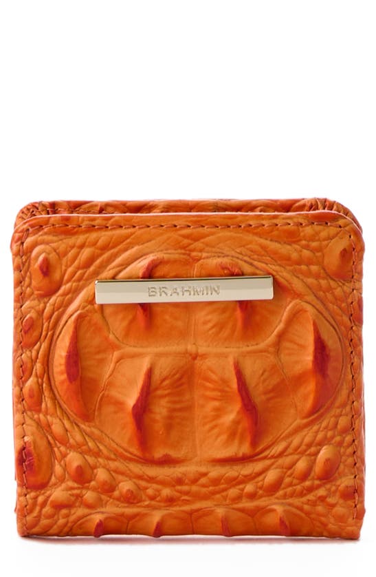 Brahmin Jane Croc Embossed Leather Wallet In Orange