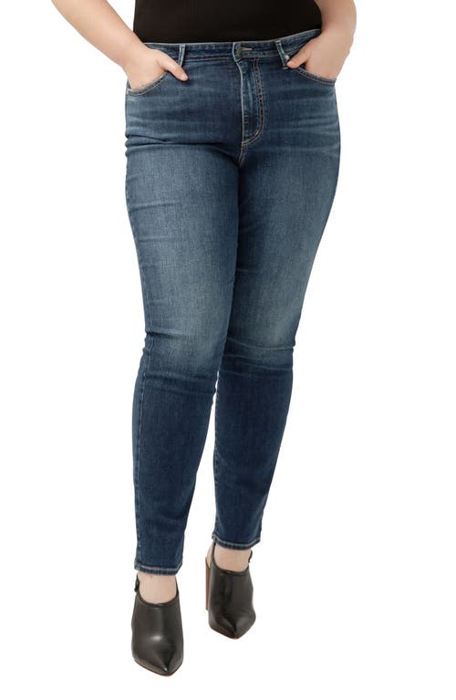 Shop Silver Jeans Co. Isbister High Waist Straight Leg Jeans In Indigo