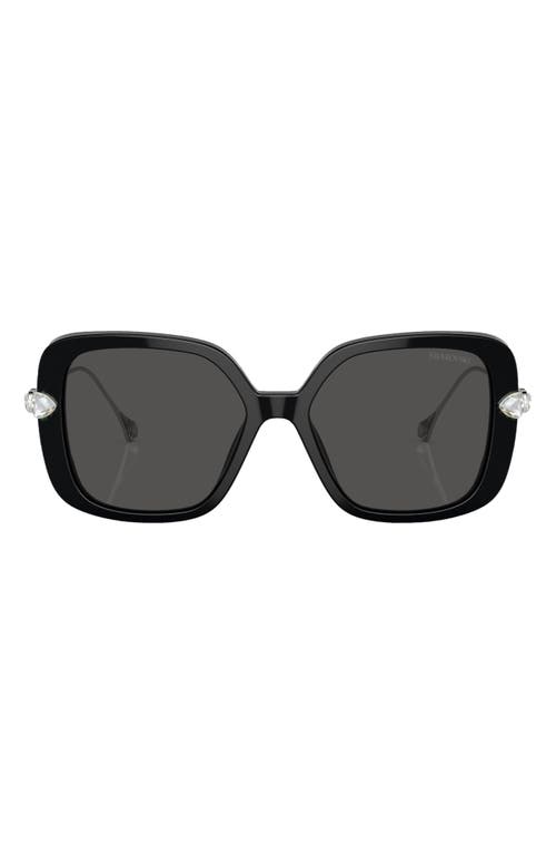 Swarovski 56mm Square Sunglasses in Black at Nordstrom