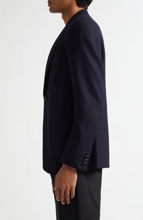 Zegna Check Cashmere & Linen Sport Coat In Navy