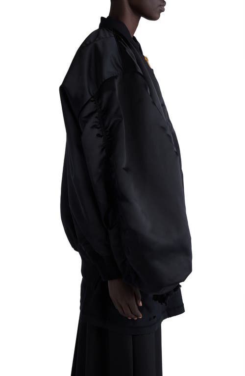 Balenciaga Double Sleeve Bomber Jacket In Black