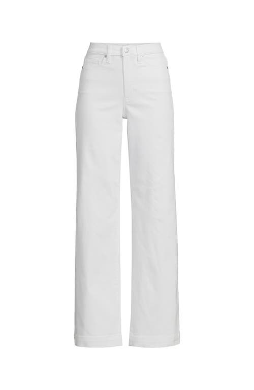 Shop Lands' End Recover High Rise Wide Leg Blue Jeans In White