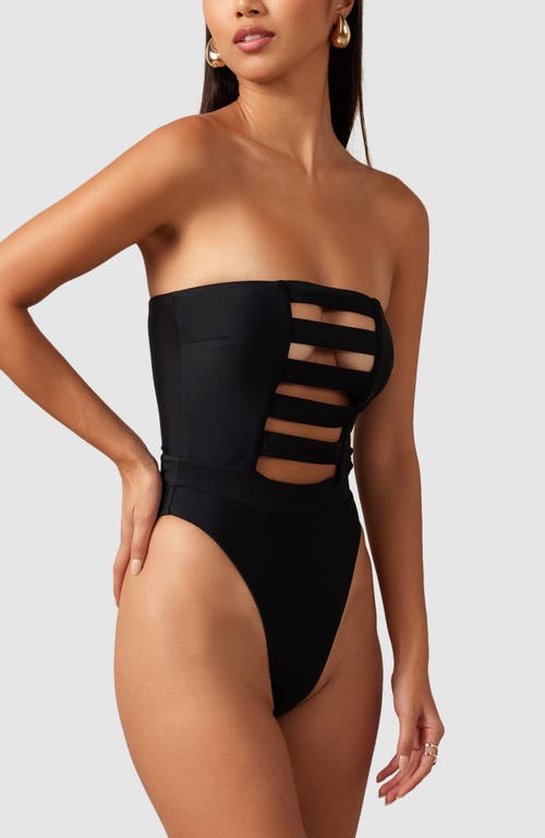 Shop Mbm Swim Zen One-piece Swimsuit In Black