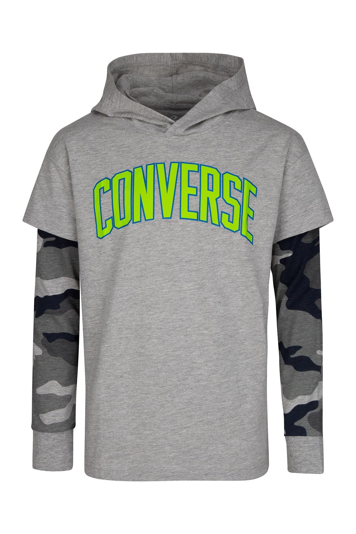 camo color block hoodie