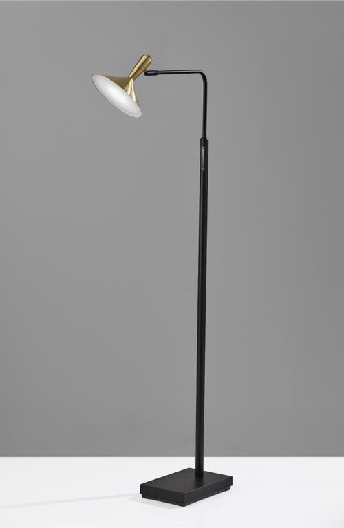 Adesso Lighting Lucas Led Floor Lamp In Black/antique Brass