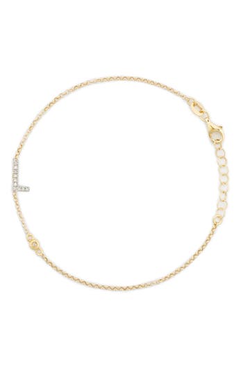 Meshmerise Diamond Initial Bezel Bracelet In Yellow-l