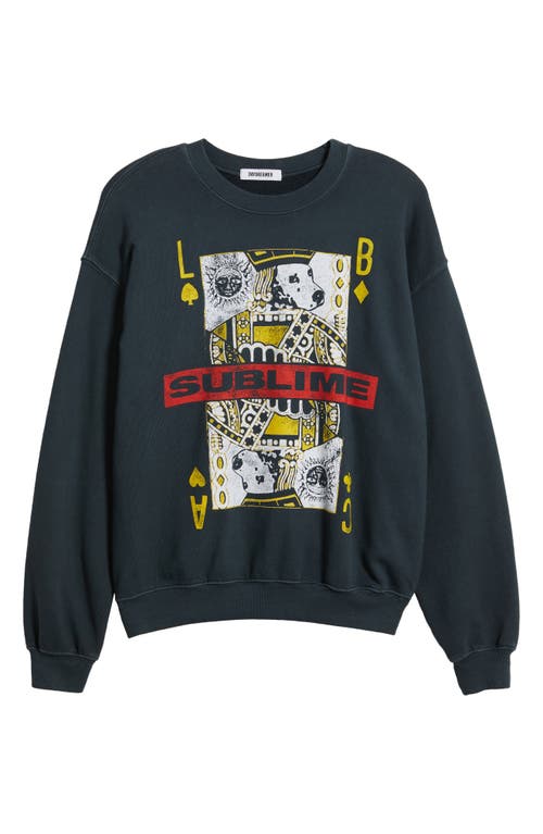 Shop Daydreamer Sublime Playing Card Cotton Fleece Graphic Sweatshirt In Vintage Black