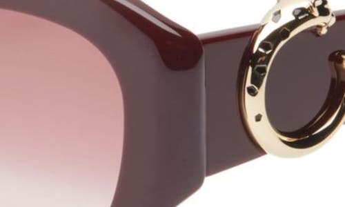 Shop Cartier 53mm Gradient Butterfly Sunglasses In Burgundy