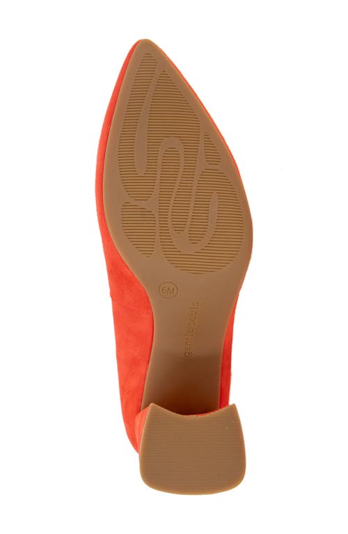 Gentle Souls By Kenneth Cole Dionne Pointed Toe Pump In Bright Coral Suede