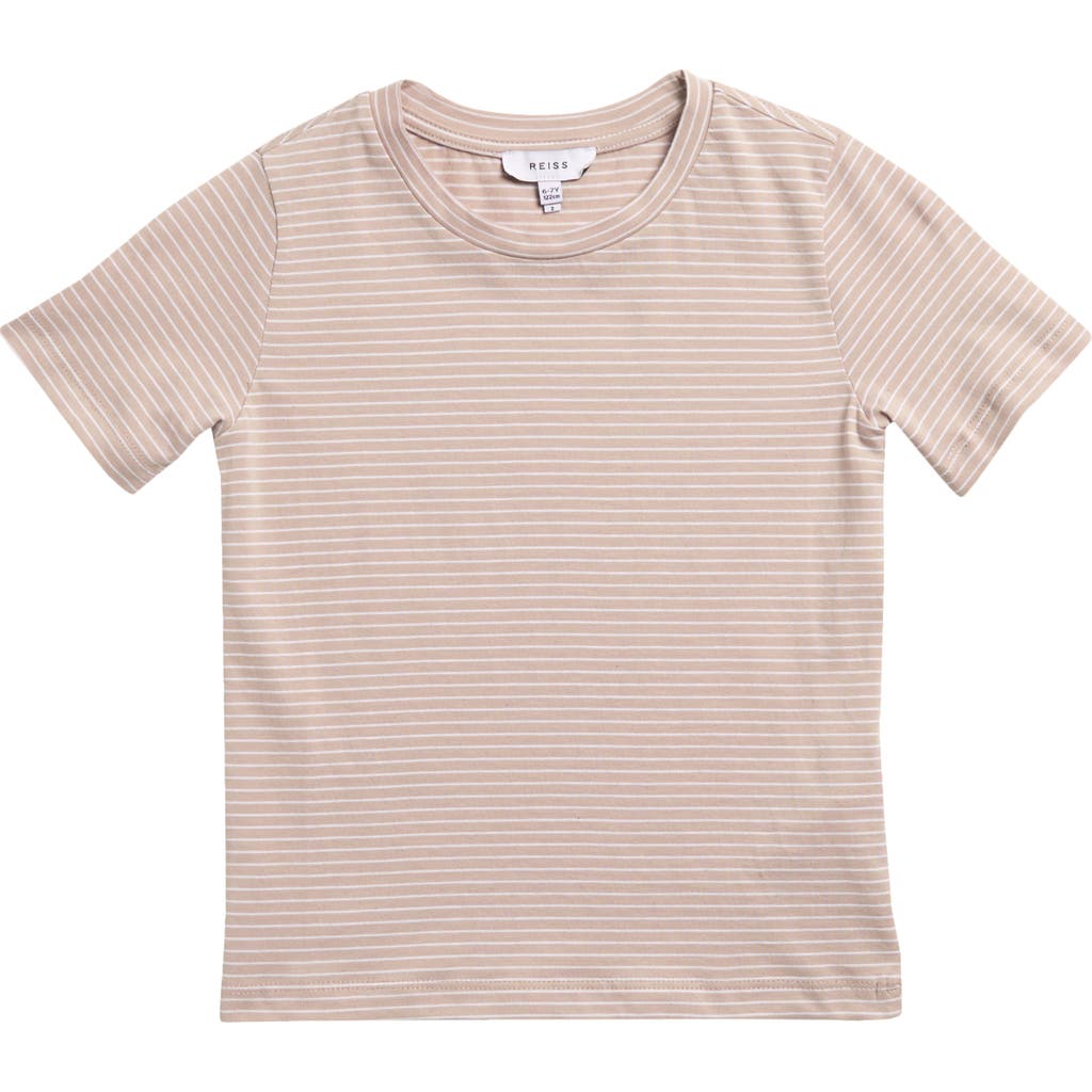 Reiss Kids' Bois Jr. Stripe Cotton T-shirt In Pink