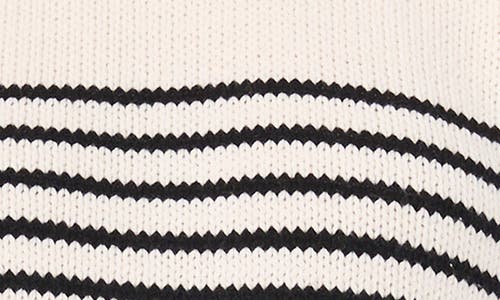 CECE CECE STRIPE SHOULDER BUTTON SWEATER 